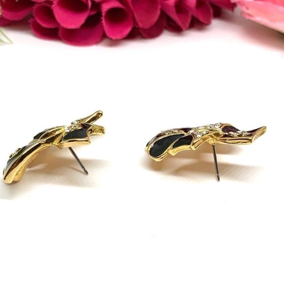 VINTAGE⚜️RARE TRIFARI Enamel Black Bow Brooch Set - Picture 12 of 14